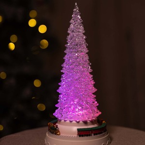 Colour Changing Acrylic Christmas Tree with Moving Train