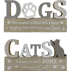 Pet Slogan Wood Effect Plaque