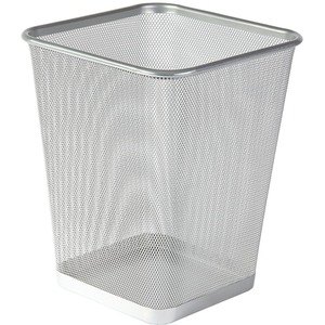 9 Litre Waste Paper Bin Square Metal Mesh Trash Can