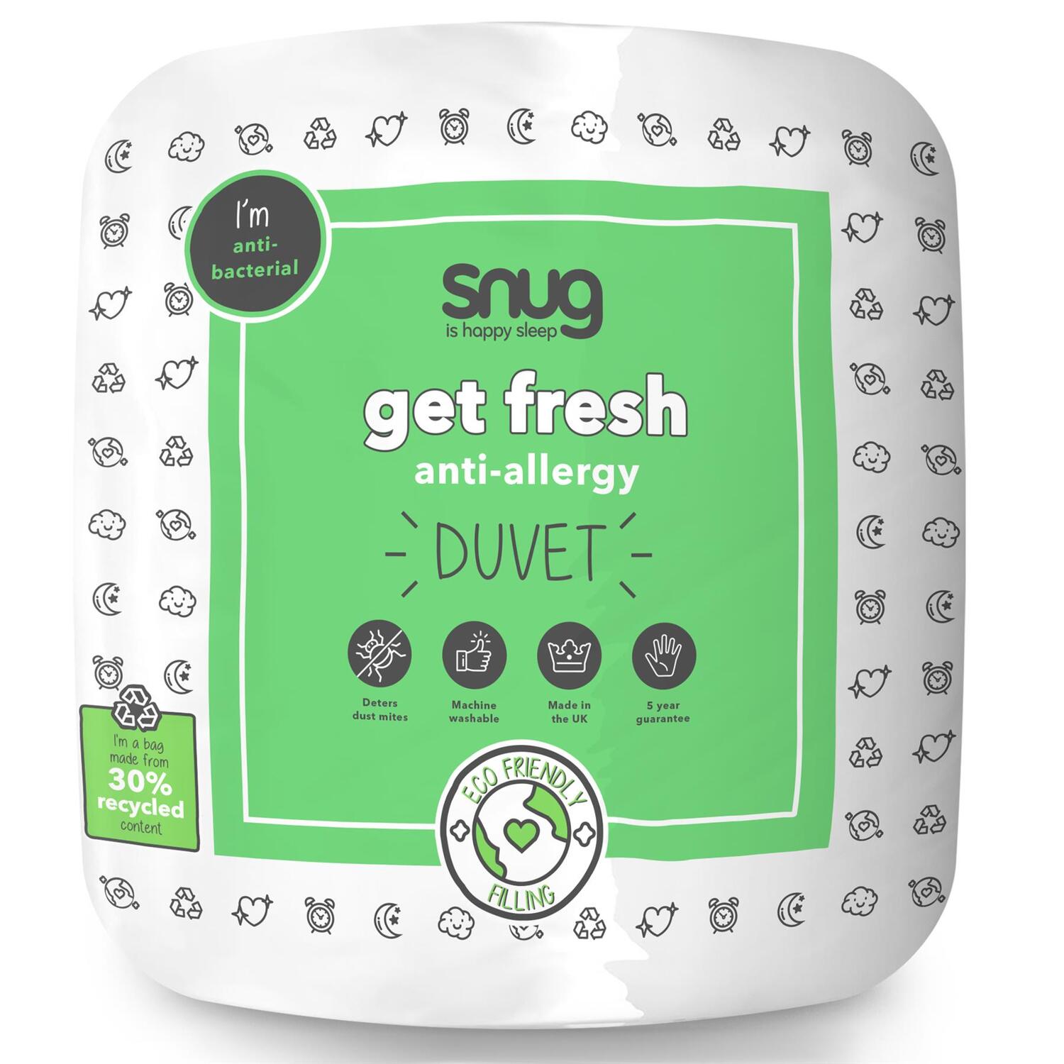 10 5 Tog Duvet Quilt - White Single