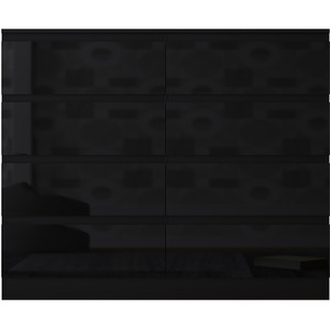 Black / 77cm FWStyle Modern No Handle Chest Of Drawers Deep Drawer Design shot 5585533