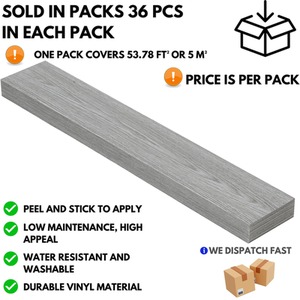 Grey Oak Self-Adhesive Floor Planks Pack of 36 Vinyl Flooring  shot 5718098