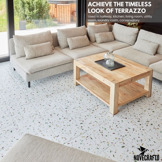 Vinyl Floor Tiles Self Adhesive Peel and Stick Floor Tiles Terrazzo Effect