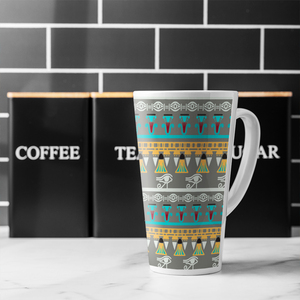 Tribal Art Egyptian Vintage Ethnic Silhouettes Latte Mug