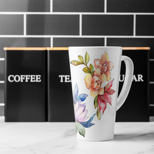 Rainbow Flowers Latte Mug