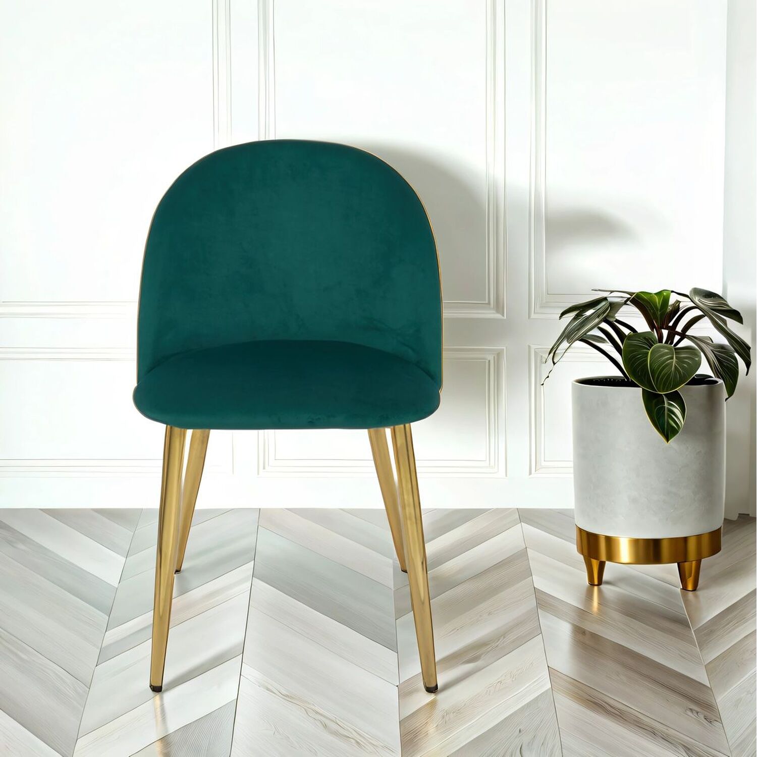 Velvoro Luxurious Velvet Dining Chair - Green 4