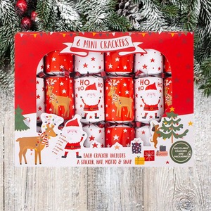 6 Mini Christmas Crackers Santa Reindeer Kids Christmas Party 6 Inch