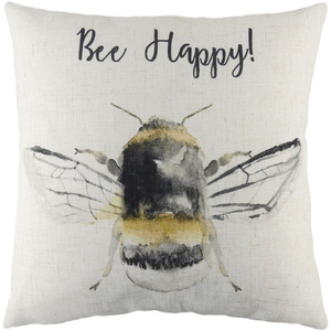 Bee Happy Printed Cushion