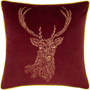 Forest Fauna Stag Velvet Piped Cushion