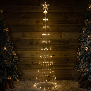 1.8m Light up Christmas Cone Tree with 220 Warm White LEDs