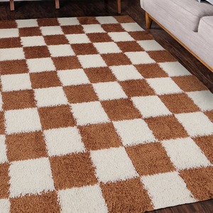 Cosy Snuggly Check Terra Area Rug