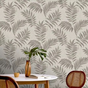 Sumatra Tropical Leaves Metallic Palm Fern Leaf Wallpaper
