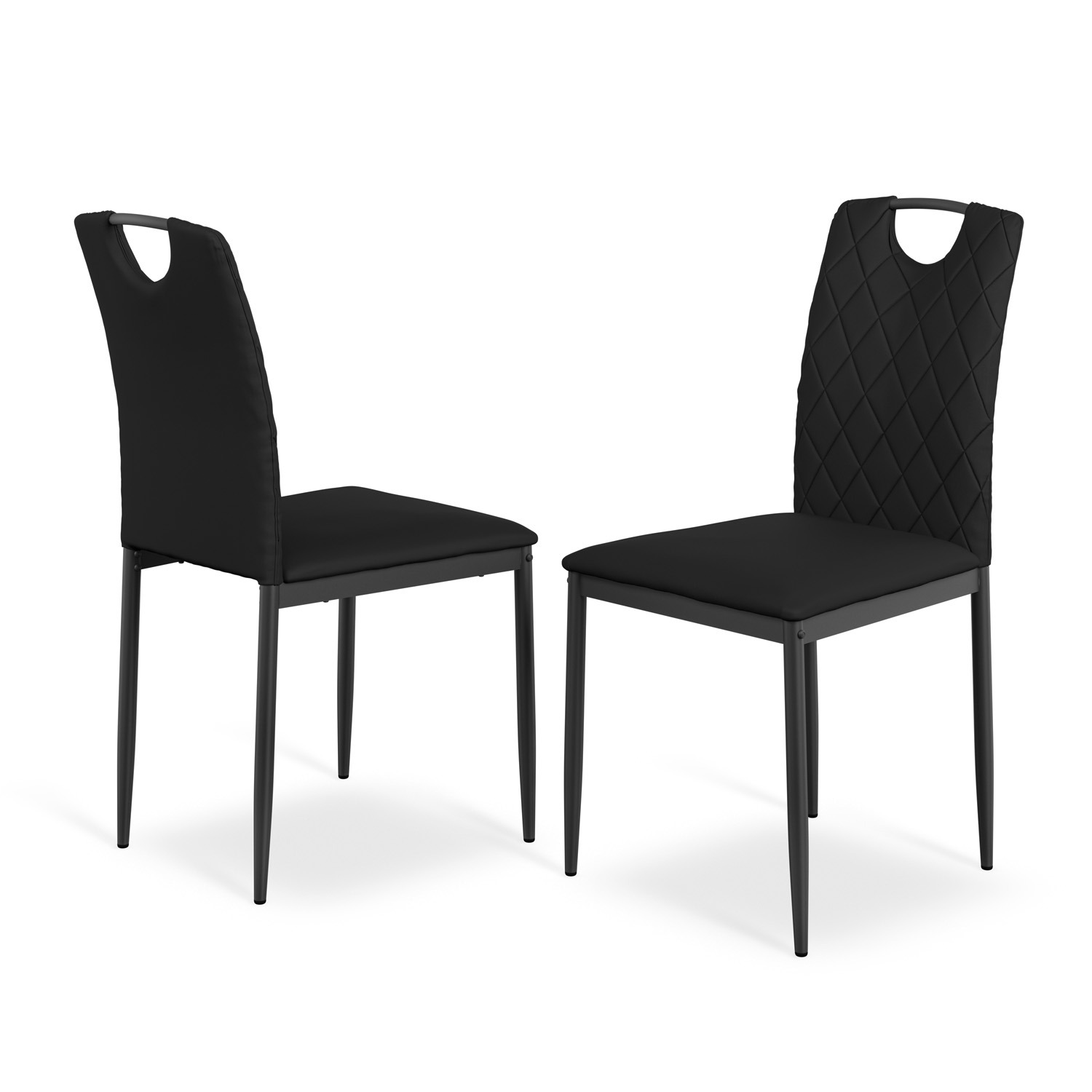 Set Of 2 4 6 8 Monza Faux Leather Dining Chair - Black 8