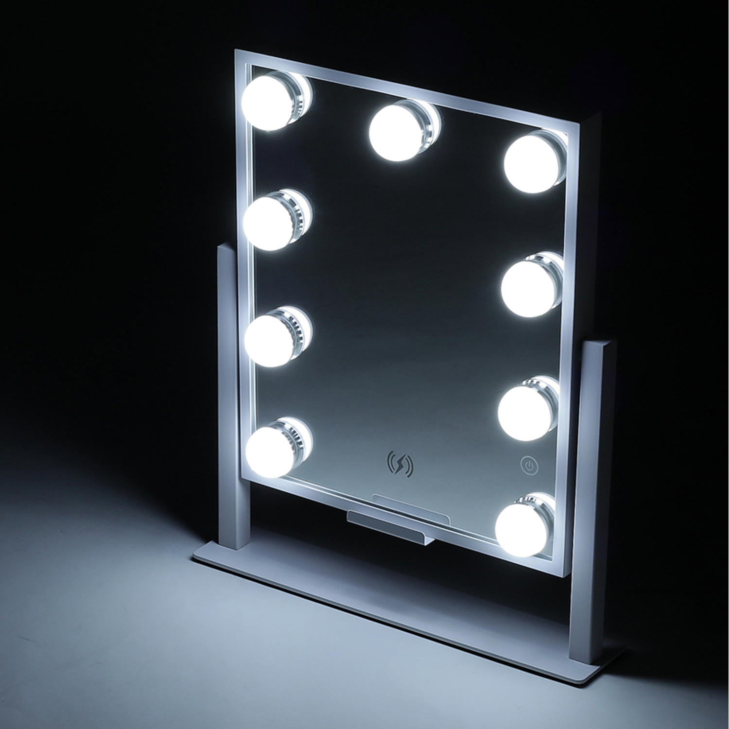 9 LEDs Hollywood Tabletop Vanity Makeup Mirror - White