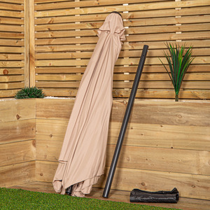 Beige Beige 2.7m Havana Garden Parasol with Crank Handle shot 7471985