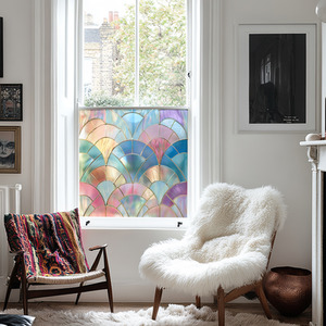Gessate Art Deco Stained Glass Privacy Window Film