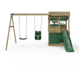 Zion / 272cm Wooden Lookout Tower Playhouse with 6ft Slide shot 7757150