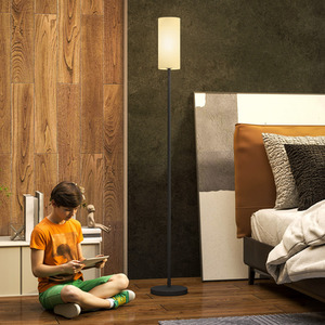 HOMCOM Floor Lamp with Linen Shade and Foot Switch
