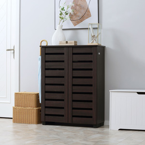 HOMCOM Shoe Storage Cabinet with Slatted Doors for 15 Pairs