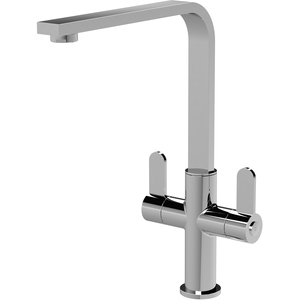 Kitchen Mono Mixer Tap with 2 Lever Handles Chrome 302mm