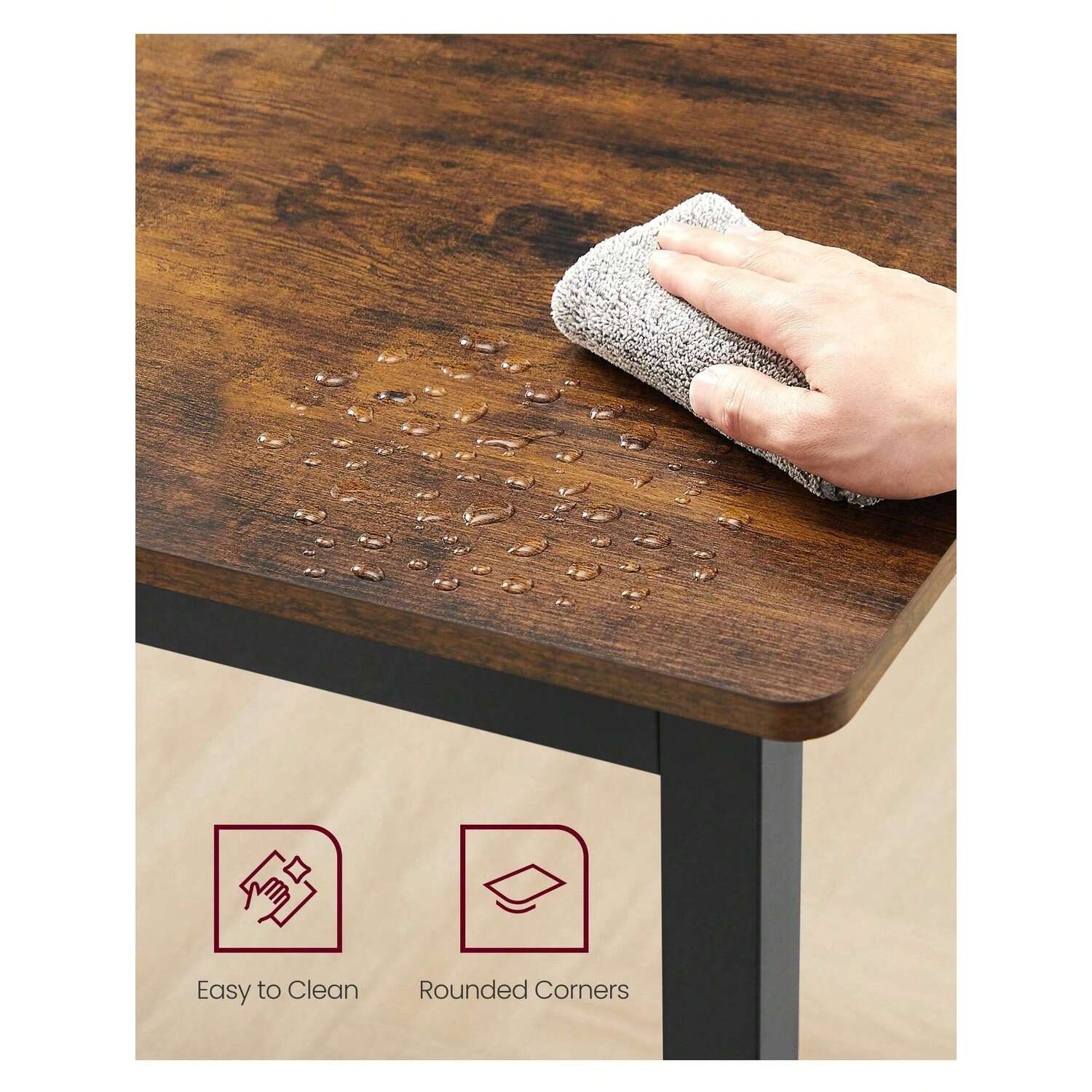 Vasagle Industrial Dining Table For 4 People - Bronze