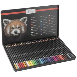 36 Coloured Pencils In A Tin Box
