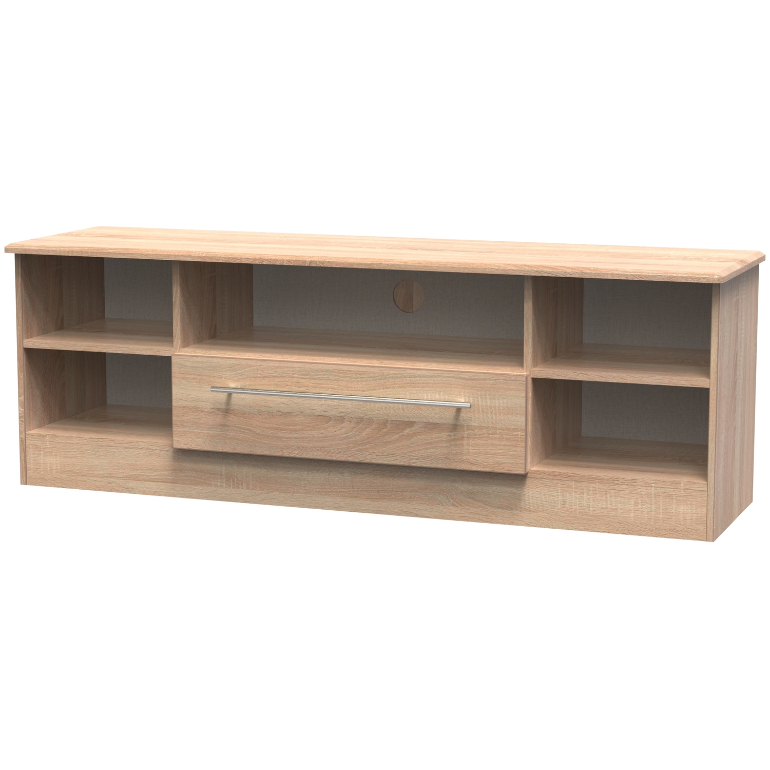 Sherwood Ready Assembled Wide 1 Drawer Tv Media Unit - Bardolino Oak