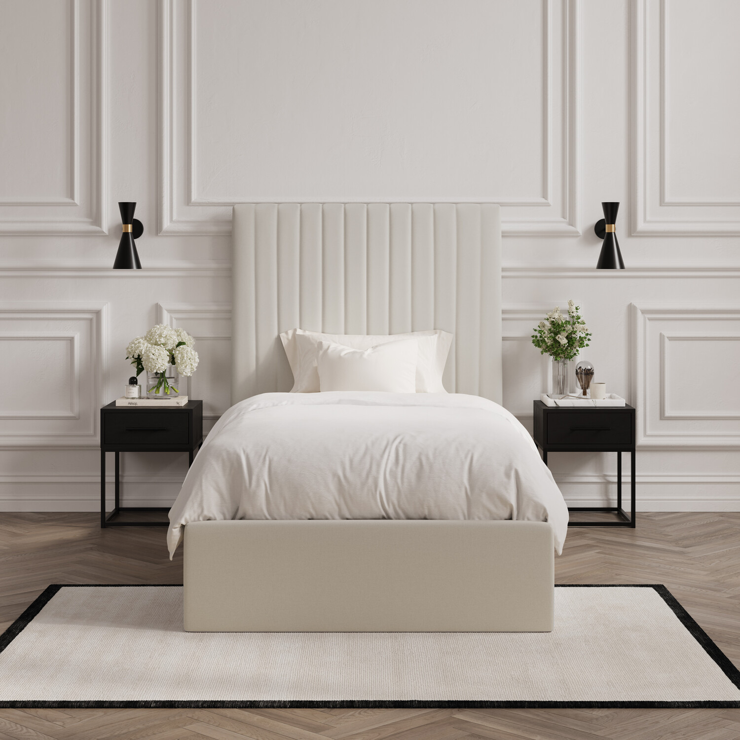 Lpd Home Wilko Berlin Tall Ottoman Bed - Milk / Single