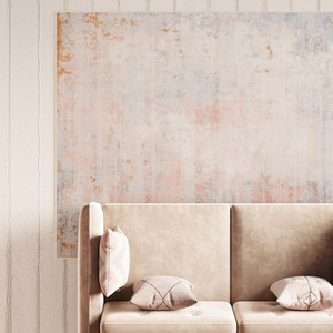 Pastel Pink Abstract Washable Area Rug