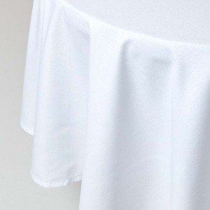White Plain Cotton Round Tablecloth shot 9903420