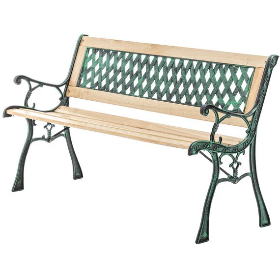 3 Seater Cross Lattice Style Garden Bench