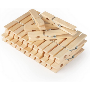 30 Pack Wooden Clothes Pegs