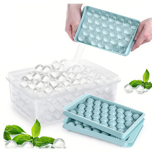 Round Ice Cube Mold With Lid Ice Ball Mold
