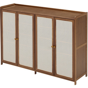 Bamboo Shoe Storage Cabinet with Four Doors