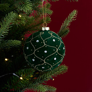 Traditional Flocked Bauble