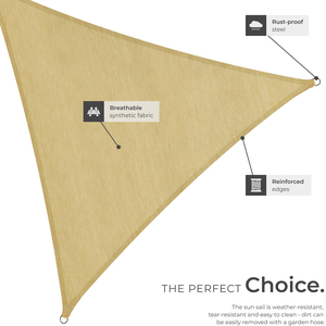 Shade Sail Triangular With UV Protection 50, Water-Repellent, Beige