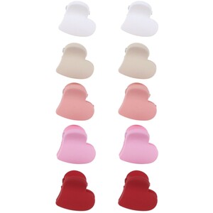 Pack of 10 Mini Heart Claw Clips