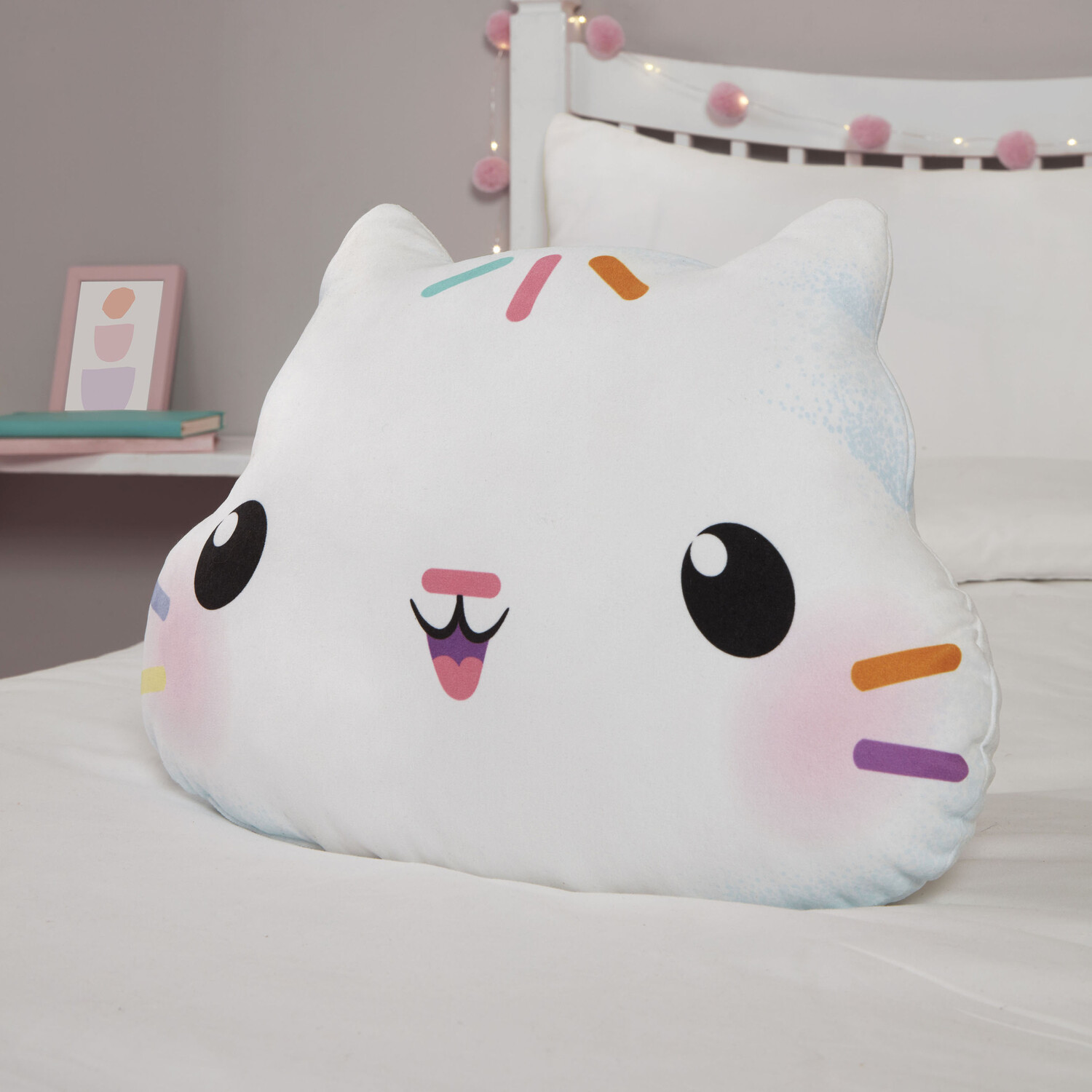 Gabbys Dollhouse Cakey Cat Cushion - White