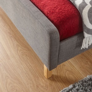 Charcoal / Small Double Home Source Ashbourne Grey Fabric Low Foot End Padded Bed Frame  shot 11457549