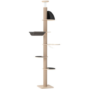 6-Tier Floor to Ceiling Cat Tree Adjustable 206-300cm