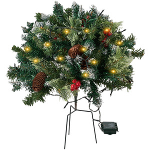 Artificial Christmas Urn Filler Tree with String Lights