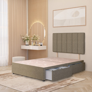 Linen Fabric Divan Bed Base with 32