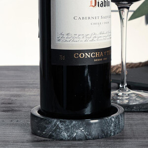 Marble Wine Bottle Coaster - 10cm