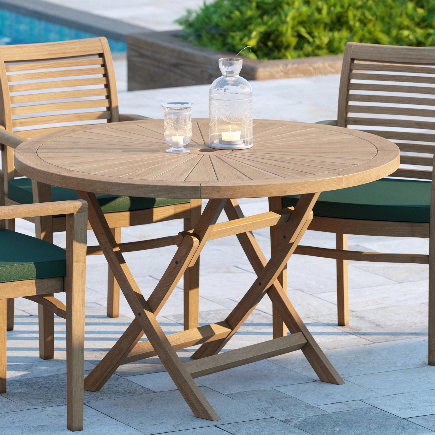 Victoria Teak Garden Dining Table And 4 Seat Chair Set - Teak Black