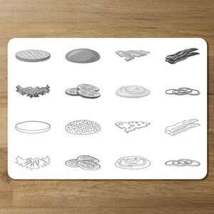 Burger and sandwich icon Designer Placemat Set