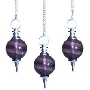 Purple Fluorite Sphere Pendulum with Chain