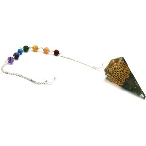 Orgonite Power Chakra Pendulum Flower of Life Multicolor