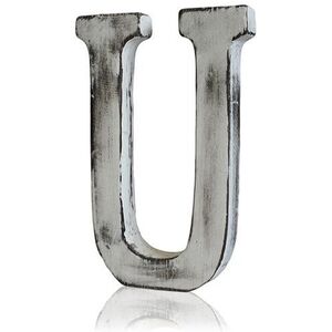 Handcrafted Shabby Chic Wooden Alphabet Letter U