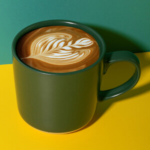 La Cafetire Green Ceramic Mug with Unglazed Base, 350ml