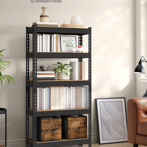 5-Tier Shelving Unit, Storage Shelves, for Study, Boltless Assembly